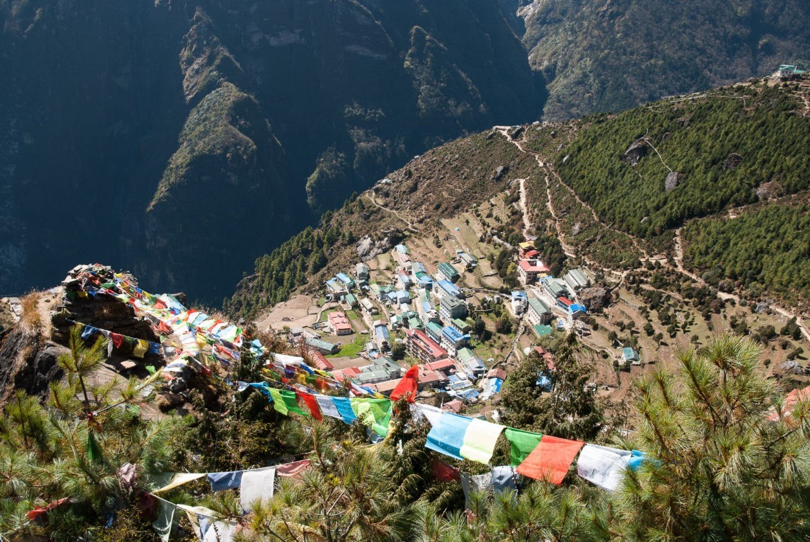 Namche Bazar prawie z lotu ptaka