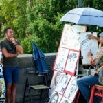 Rysowanie portretu na Moście Karola