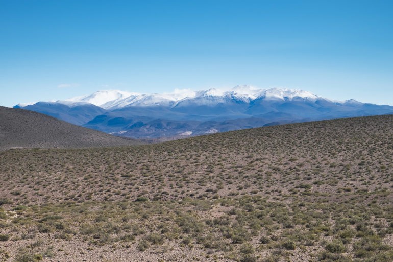 Okolice Barrancas, w oddali ośnieżone szczyty Andów 