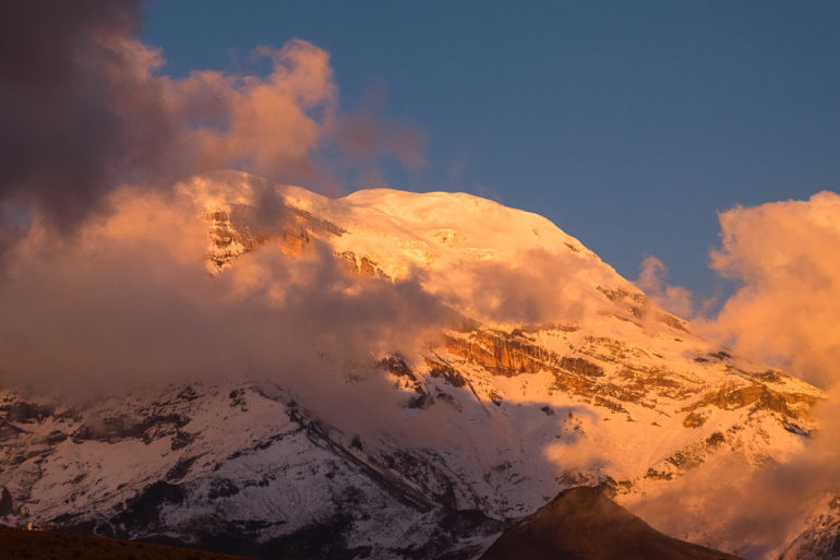 Chimborazo o zachodzie słońca